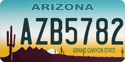 AZ license plate AZB5782