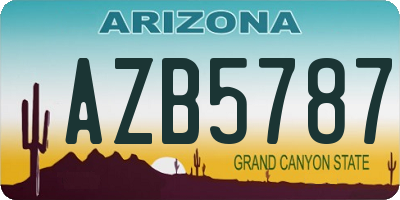 AZ license plate AZB5787