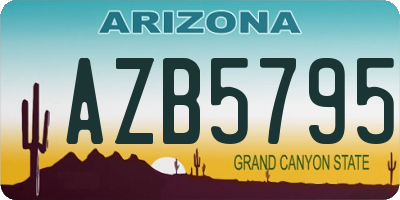 AZ license plate AZB5795