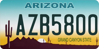 AZ license plate AZB5800