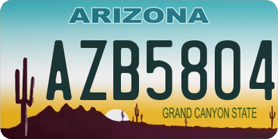 AZ license plate AZB5804
