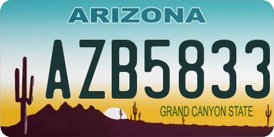 AZ license plate AZB5833