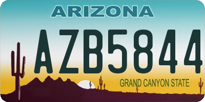 AZ license plate AZB5844