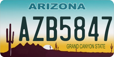AZ license plate AZB5847