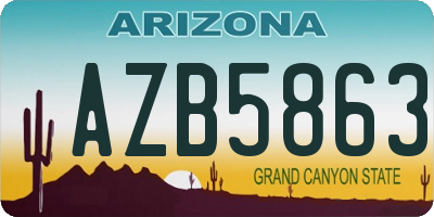AZ license plate AZB5863