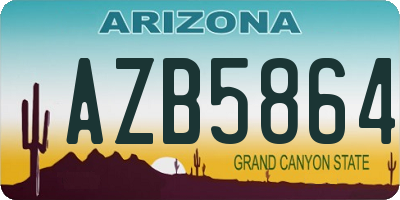 AZ license plate AZB5864