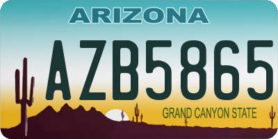 AZ license plate AZB5865