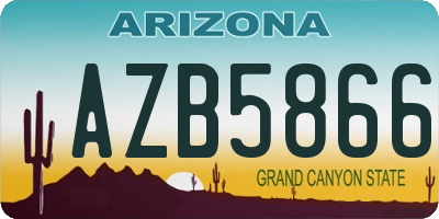 AZ license plate AZB5866