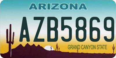AZ license plate AZB5869