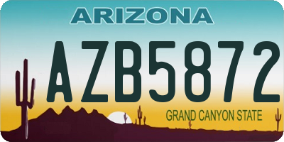 AZ license plate AZB5872