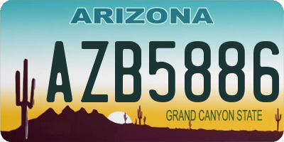 AZ license plate AZB5886