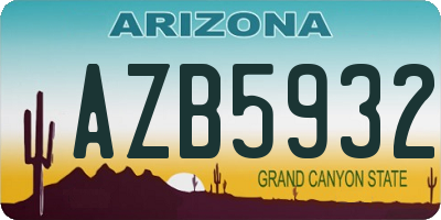 AZ license plate AZB5932