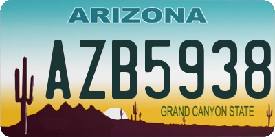 AZ license plate AZB5938