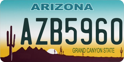 AZ license plate AZB5960