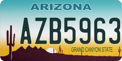 AZ license plate AZB5963