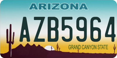 AZ license plate AZB5964