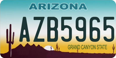 AZ license plate AZB5965