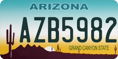 AZ license plate AZB5982