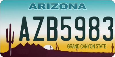 AZ license plate AZB5983