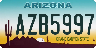 AZ license plate AZB5997