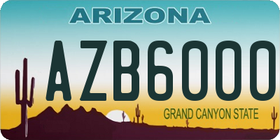 AZ license plate AZB6000