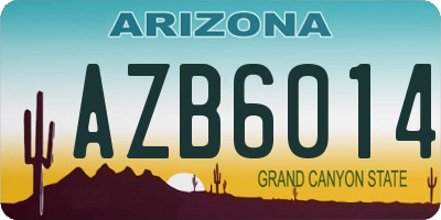 AZ license plate AZB6014