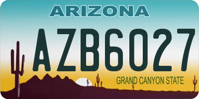 AZ license plate AZB6027