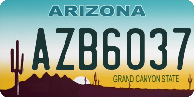 AZ license plate AZB6037