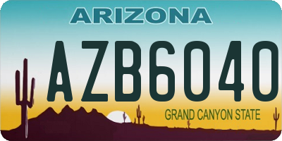 AZ license plate AZB6040