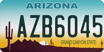 AZ license plate AZB6045