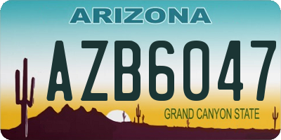 AZ license plate AZB6047