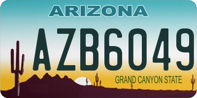 AZ license plate AZB6049