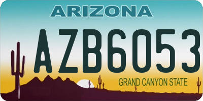 AZ license plate AZB6053