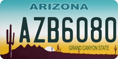 AZ license plate AZB6080