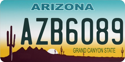 AZ license plate AZB6089