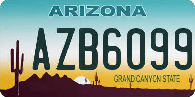 AZ license plate AZB6099