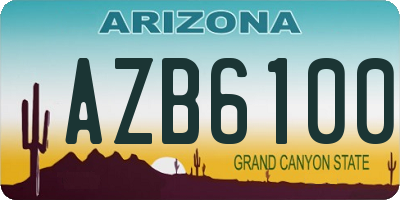 AZ license plate AZB6100