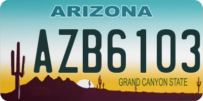AZ license plate AZB6103