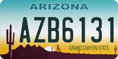 AZ license plate AZB6131