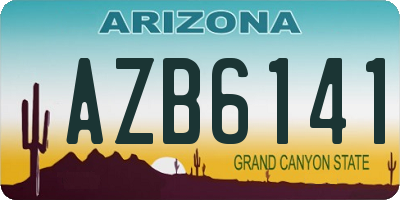 AZ license plate AZB6141