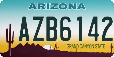 AZ license plate AZB6142