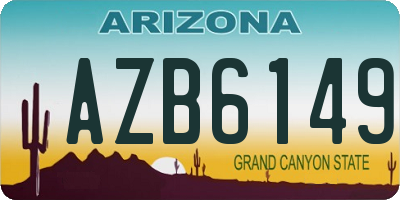 AZ license plate AZB6149
