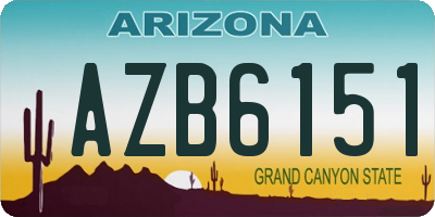 AZ license plate AZB6151