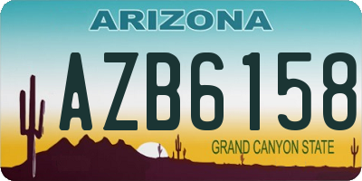 AZ license plate AZB6158