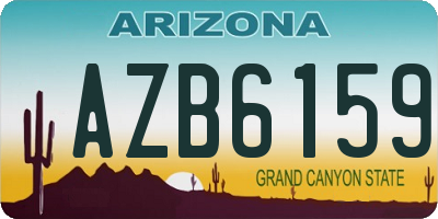AZ license plate AZB6159