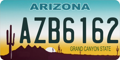 AZ license plate AZB6162