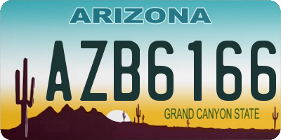 AZ license plate AZB6166