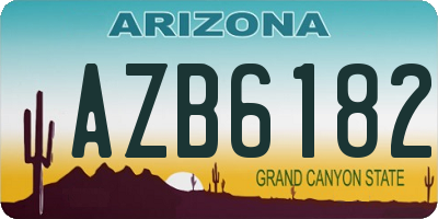 AZ license plate AZB6182