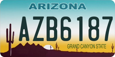 AZ license plate AZB6187