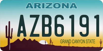 AZ license plate AZB6191